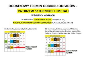DODATKOWY TERMIN ODBIORU ODPADÓW