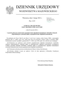 UCHWAŁA NR LXIV/591/2022 RADY MIEJSKIEJ GÓRY KALWARII z dnia 26 stycznia 2022 r. w sprawie pokrycia części kosztów gospodarowania odpadami komunalnymi z dochodów własnych niepochodzących z pobranej opłaty za gospodarowanie odpadami komunalnymi